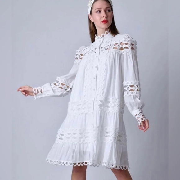 Dresses & Skirts - la shop couture white lace dress small